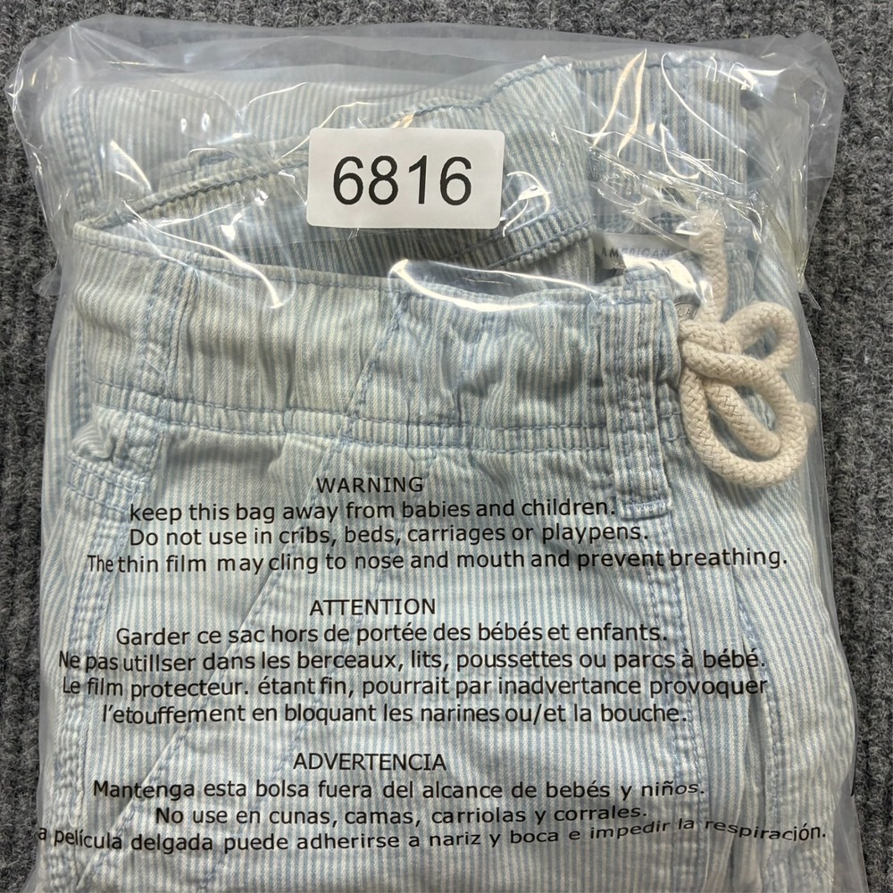 American Eagle Womens Jogger Pants Size 6 Regular Blue Striped Pull On Mid Rise - Picture 10 of 10